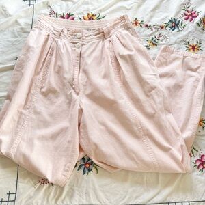 80s vintage pleated cotton pants in pink